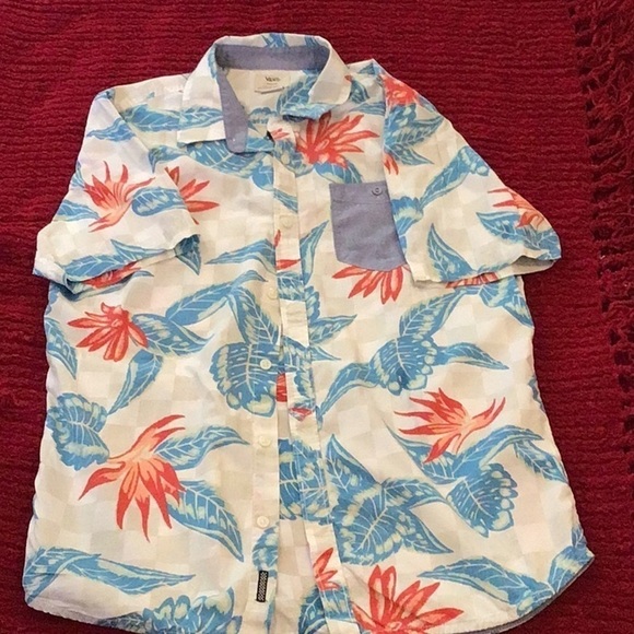 Vans Other - Vans Off The Wall Floral Button Up Shirt Size Medium